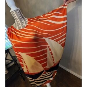 Eva Franco Top Blue Orange Cream Sai La Vie Sleeveless Flow Flare